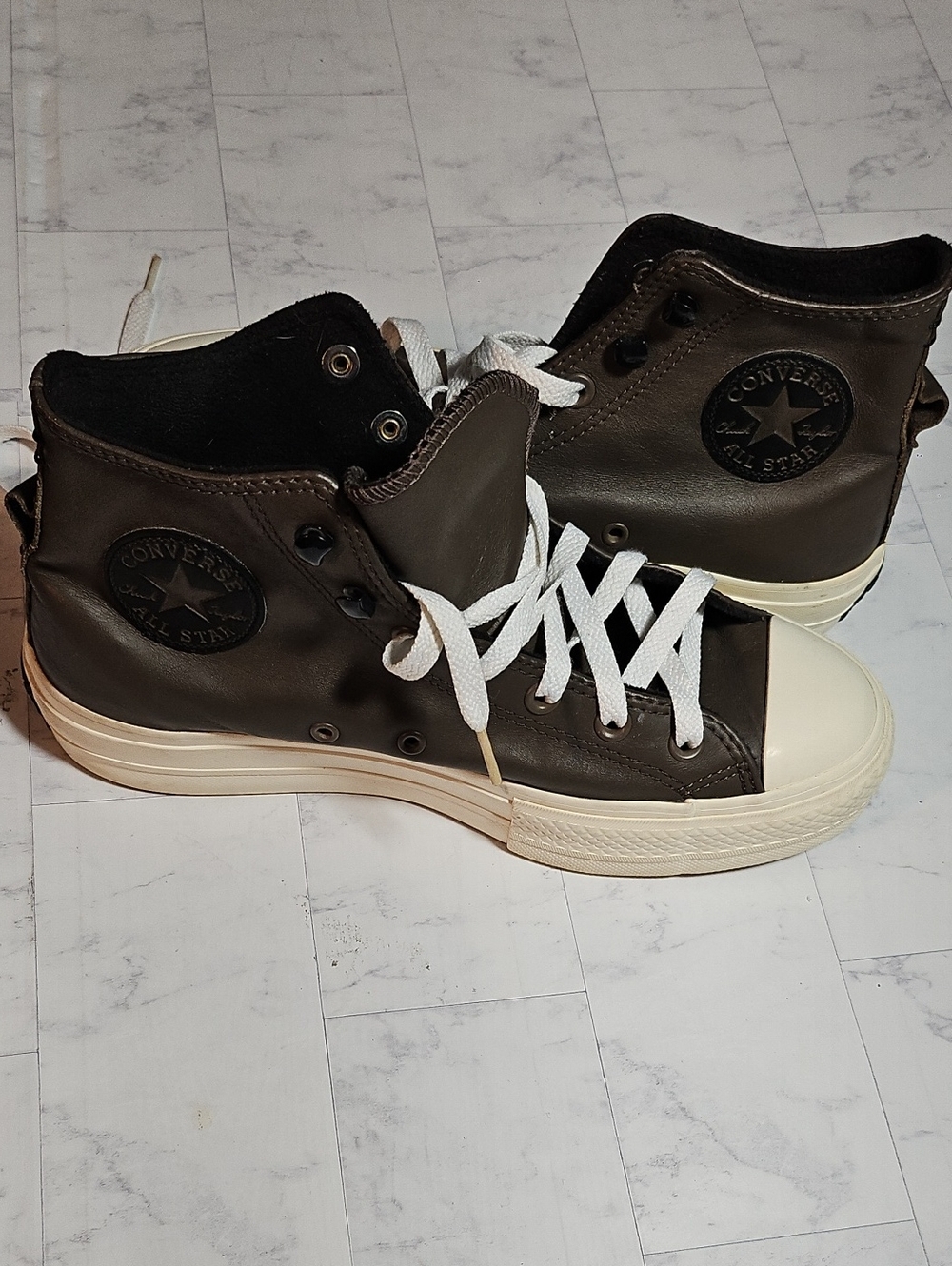 Converse High Top Sneakers - Olive with Cream Toe